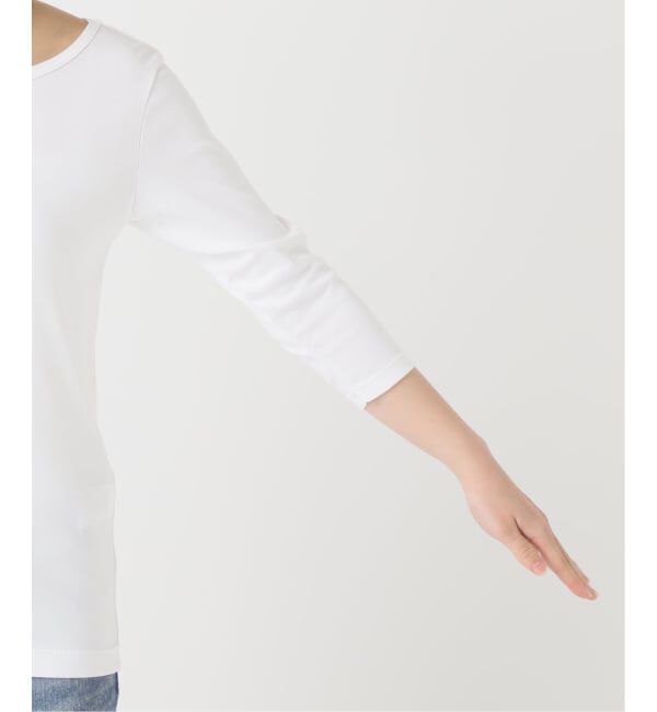 IENA「《追加2》ATON/エイトン 別注 SUVIN FRAISE ボートネック Tシャツ」|Tシャツ・カットソー|
