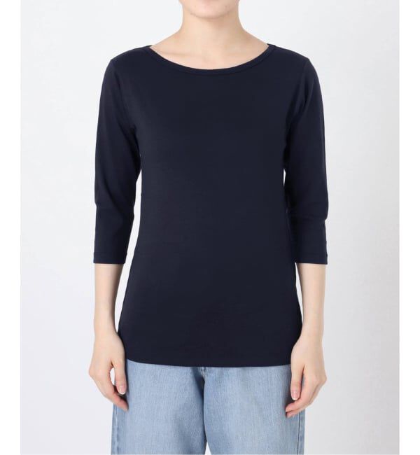 IENA「《追加2》ATON/エイトン 別注 SUVIN FRAISE ボートネック Tシャツ」|Tシャツ・カットソー|