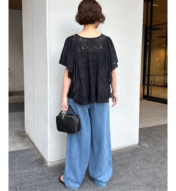SLOBE IENA「《追加》レースフリルVネックブラウス」|シャツ・ブラウス|