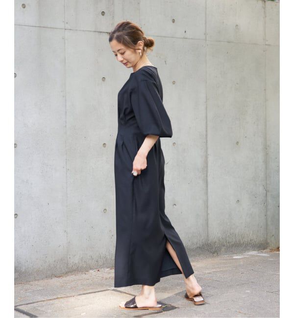 VERMEIL par iena「《一部WEB限定予約》FLAXASA jewel ox ウエストシェイプワンピース」|ワンピース|