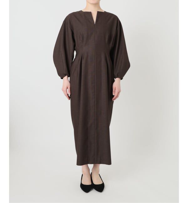 VERMEIL par iena「《一部WEB限定予約》FLAXASA jewel ox ウエストシェイプワンピース」|ワンピース|