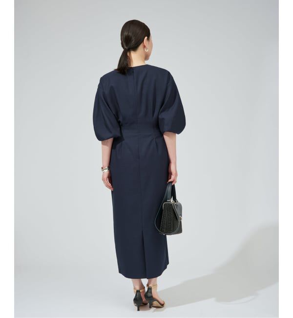 VERMEIL par iena「《一部WEB限定予約》FLAXASA jewel ox ウエストシェイプワンピース」|ワンピース|