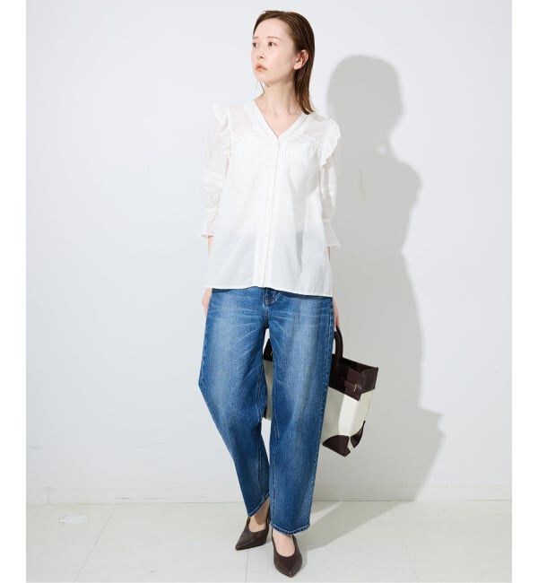 SLOBE IENA「《WEB限定/追加予約》コットンレーヨンレースブラウス」|シャツ・ブラウス|