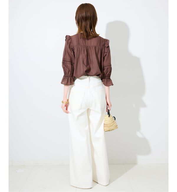 SLOBE IENA「《WEB限定/追加予約》コットンレーヨンレースブラウス」|シャツ・ブラウス|