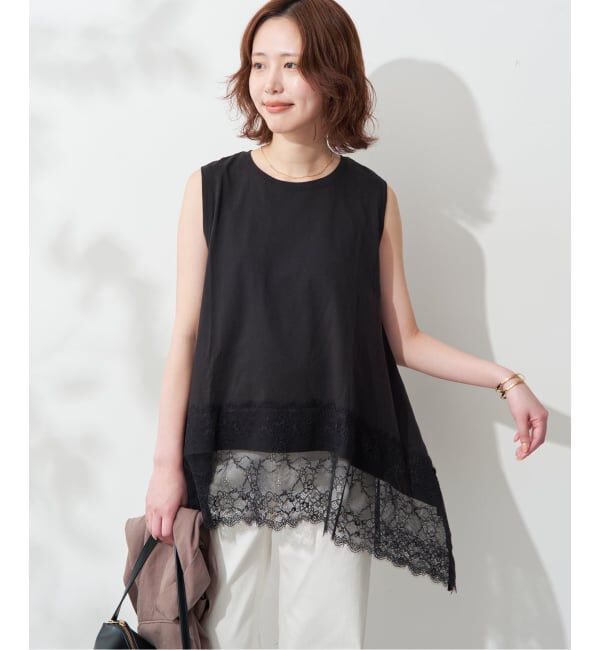 SLOBE IENA「《追加》レースコンビノースリカットソー」|Tシャツ・カットソー|