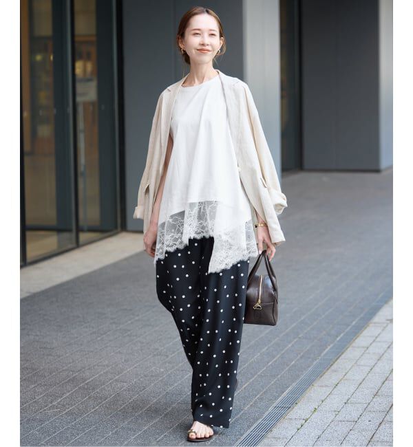 SLOBE IENA「《追加》レースコンビノースリカットソー」|Tシャツ・カットソー|