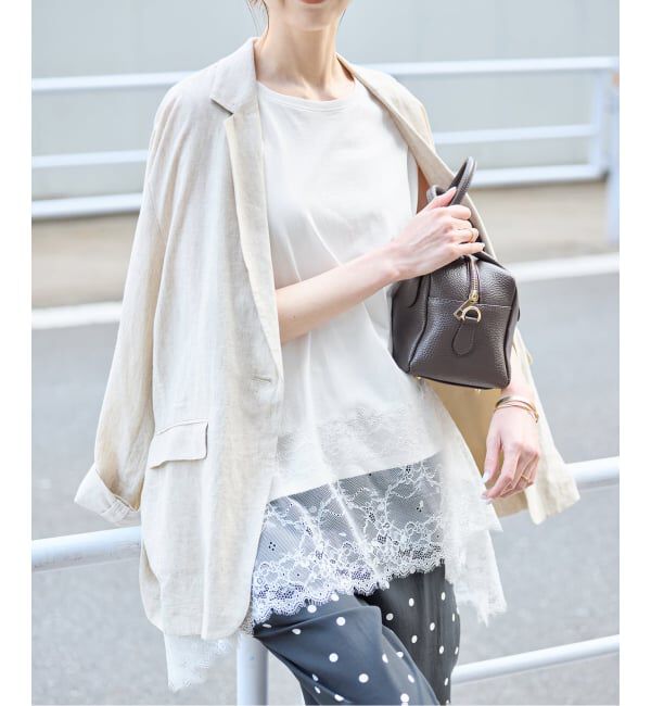 SLOBE IENA「《追加》レースコンビノースリカットソー」|Tシャツ・カットソー|