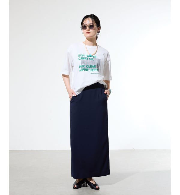 IENA「《接触冷感/防シワ》ストレッチジョーゼット Iラインスカート」|スカート|