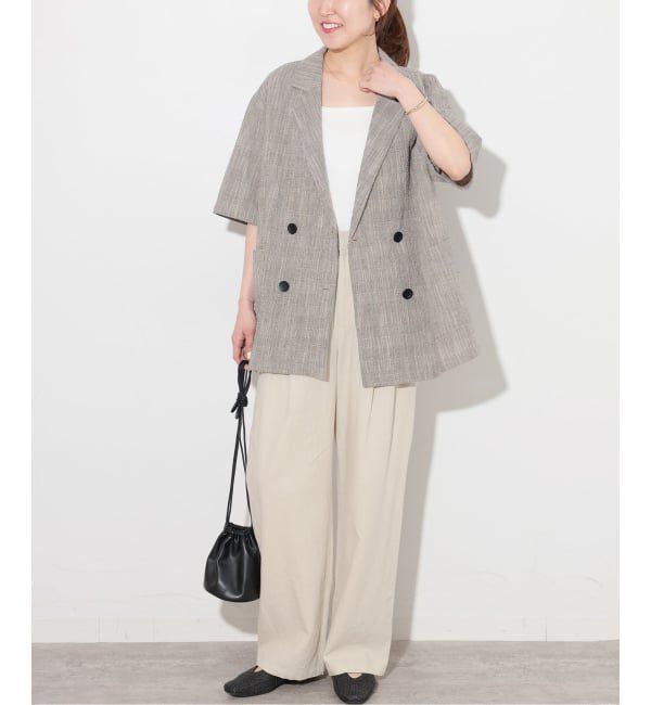 JOURNAL STANDARD relume「スラブハーフスリーブジャケット」|テーラードジャケット|