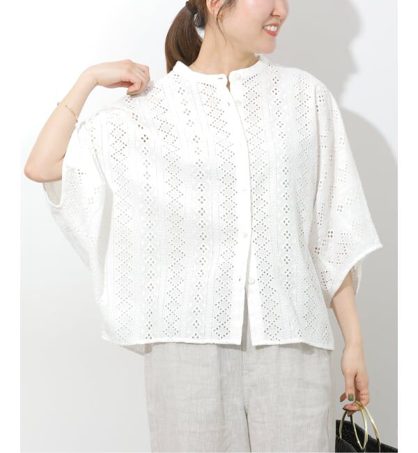 JOURNAL STANDARD relume「コットンカットワーク刺繍ポンチョブラウス」|シャツ・ブラウス|ホワイト A