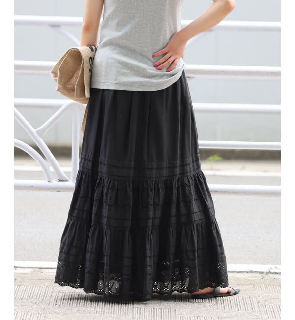 JOURNAL STANDARD relume「《WEB限定追加予約3》コットンボイルタック刺繍ロングスカート」|スカート|