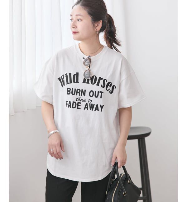JOURNAL STANDARD「《追加2》ラウンドヘムピグメントT」|Tシャツ・カットソー|ホワイト A