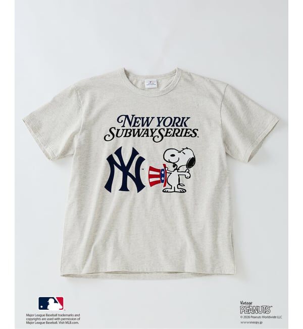 JOURNAL STANDARD relume「PEANUTS / ピーナッツ 別注 MLB ベースボール プリントTシャツ」|Tシャツ・カットソー|ナチュラル