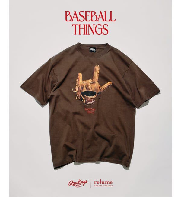 JOURNAL STANDARD relume「《追加予約》Rawlings / ローリングス 別注&rdquo; XPG3&rdquo; グローブアート プリントTシャツ」|Tシャツ・カットソー|グレー