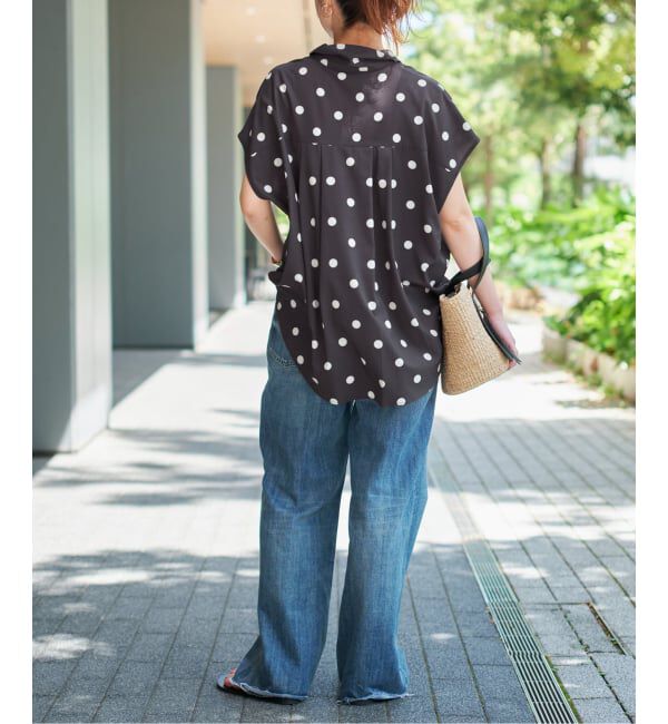 Spick and Span「《一部店舗+WEB限定 / 追加》ドットフレンチスリーブシャツ」|シャツ・ブラウス|
