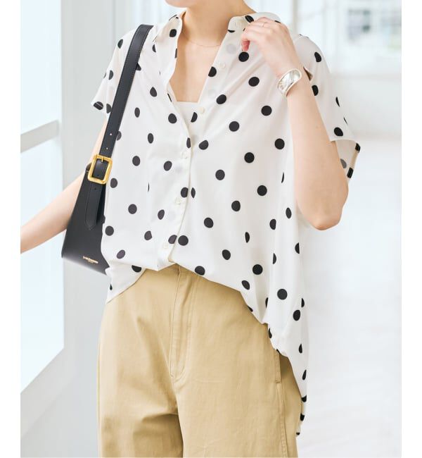 Spick and Span「《一部店舗+WEB限定 / 追加》ドットフレンチスリーブシャツ」|シャツ・ブラウス|