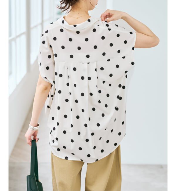 Spick and Span「《一部店舗+WEB限定 / 追加》ドットフレンチスリーブシャツ」|シャツ・ブラウス|