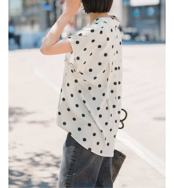 Spick and Span「《一部店舗+WEB限定 / 追加》ドットフレンチスリーブシャツ」|シャツ・ブラウス|