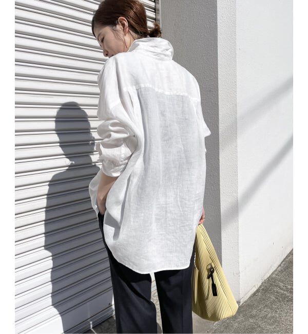 Spick and Span「《新色有り / 追加》 80リネンカシュクール ビッグシャツ」|シャツ・ブラウス|