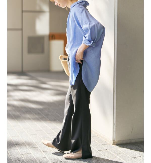 Spick and Span「《新色有り / 追加》 80リネンカシュクール ビッグシャツ」|シャツ・ブラウス|
