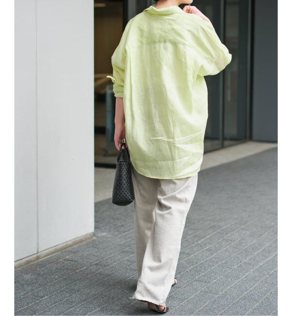 Spick and Span「《新色有り / 追加》 80リネンカシュクール ビッグシャツ」|シャツ・ブラウス|