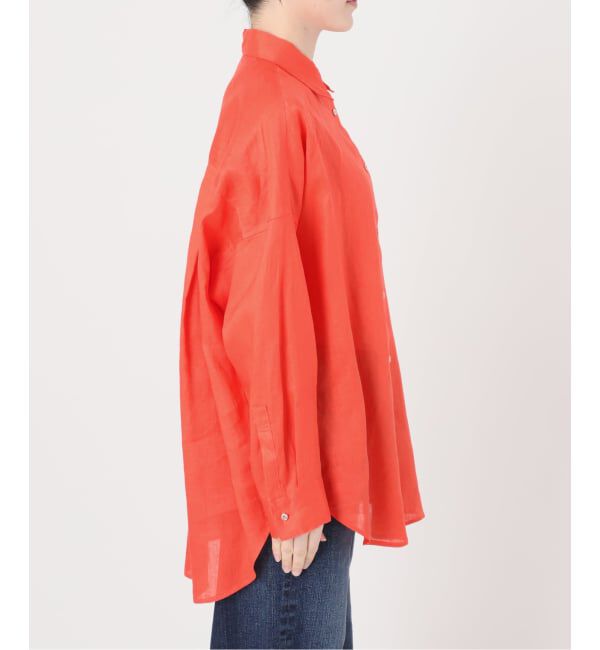 Spick and Span「《新色有り / 追加》 80リネンカシュクール ビッグシャツ」|シャツ・ブラウス|
