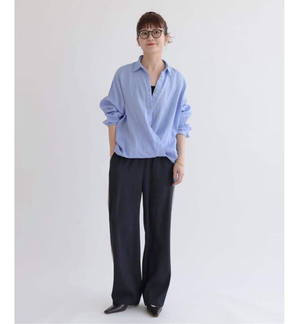 Spick and Span「《新色有り / 追加》 80リネンカシュクール ビッグシャツ」|シャツ・ブラウス|