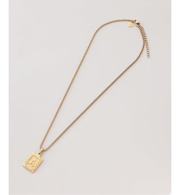 NOBLE「PETIT MOMENTS/プティモーメント Intial Rectangle Pendant Necklace」|ネックレス|