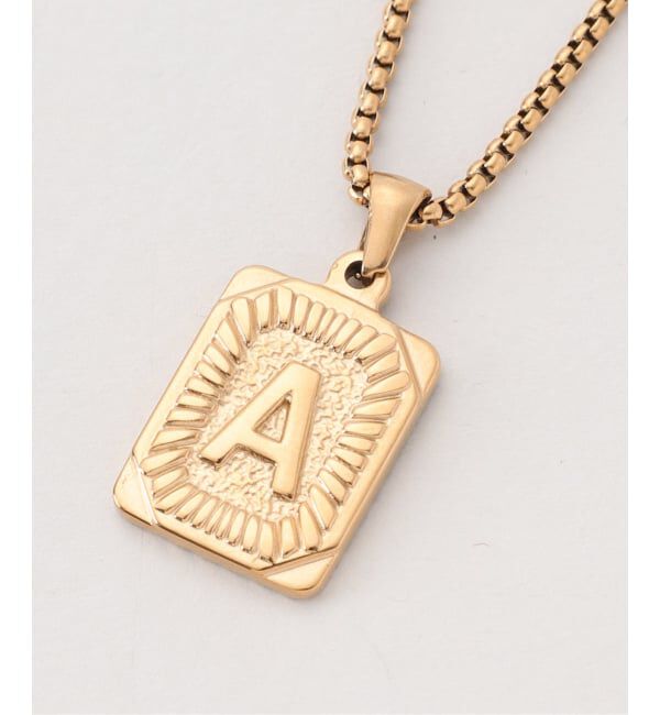 NOBLE「PETIT MOMENTS/プティモーメント Intial Rectangle Pendant Necklace」|ネックレス|