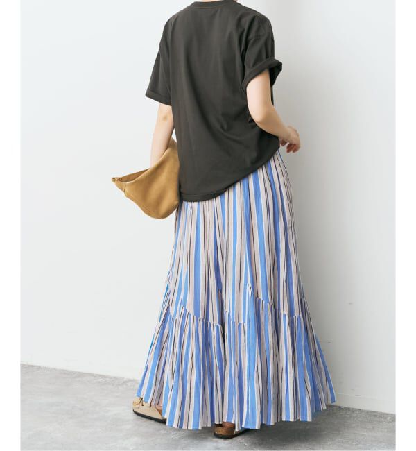 Spick and Span「《別注カラー有 / 予約》ne Quittez pas CottonVoile StripeSlant Panel Skirt*」|スカート|