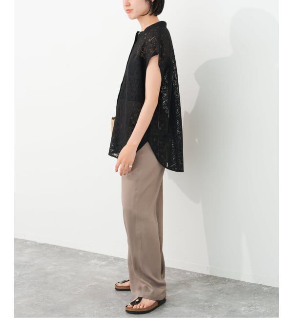 Spick and Span「《追加予約》PEレースフレンチスリーブシャツ」|シャツ・ブラウス|