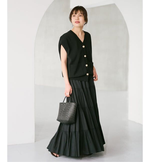 Spick and Span「《WEB限定 / 追加予約》パールボタンウォッシャブルニットベスト」|ニット・セーター|