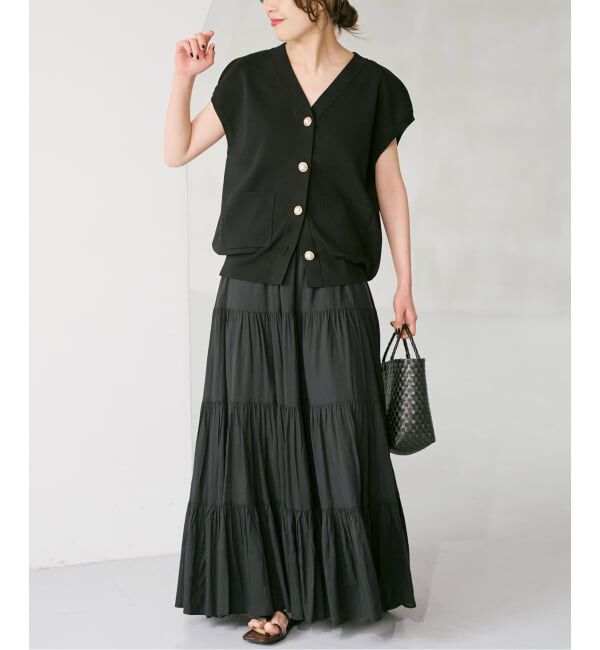 Spick and Span「《WEB限定 / 追加予約》パールボタンウォッシャブルニットベスト」|ニット・セーター|