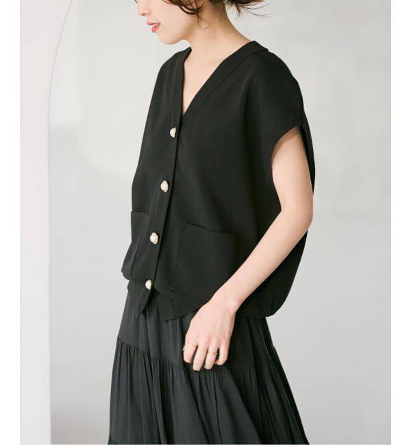 Spick and Span「《WEB限定 / 追加予約》パールボタンウォッシャブルニットベスト」|ニット・セーター|