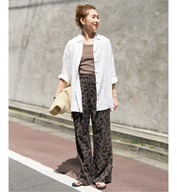 Spick and Span「《追加3予約》 80リネンカシュクール ビッグシャツ」|シャツ・ブラウス|