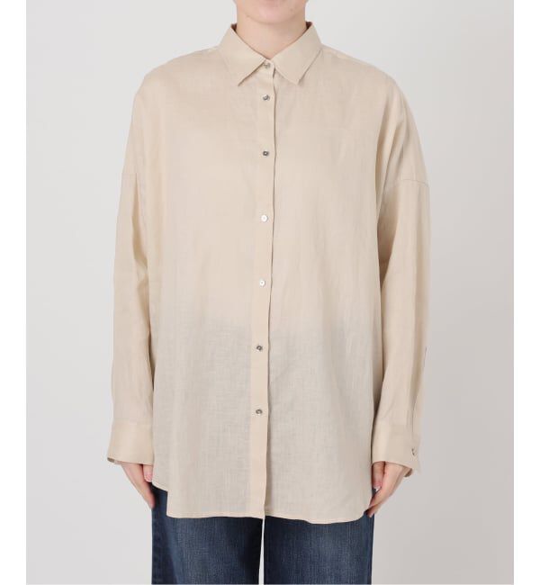 Spick and Span「《追加3予約》 80リネンカシュクール ビッグシャツ」|シャツ・ブラウス|