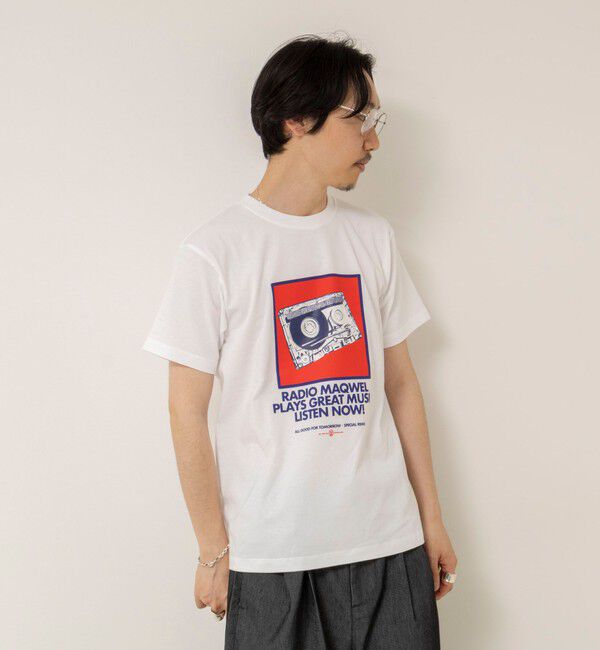 MAQWEL「【MAQWEL/マクウェル】ウォッシャブルRADIO Maqwel オープンエンドプリントTシャツ」|Tシャツ・カットソー|