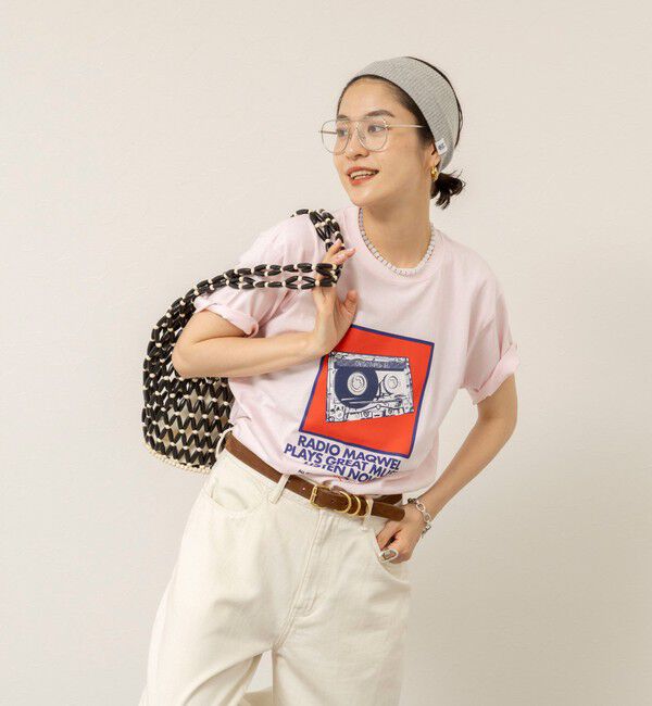 MAQWEL「【MAQWEL/マクウェル】ウォッシャブルRADIO Maqwel オープンエンドプリントTシャツ」|Tシャツ・カットソー|
