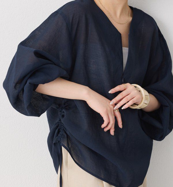  「《人気アイテム再販売！》ジップドロストブラウス」|シャツ・ブラウス|