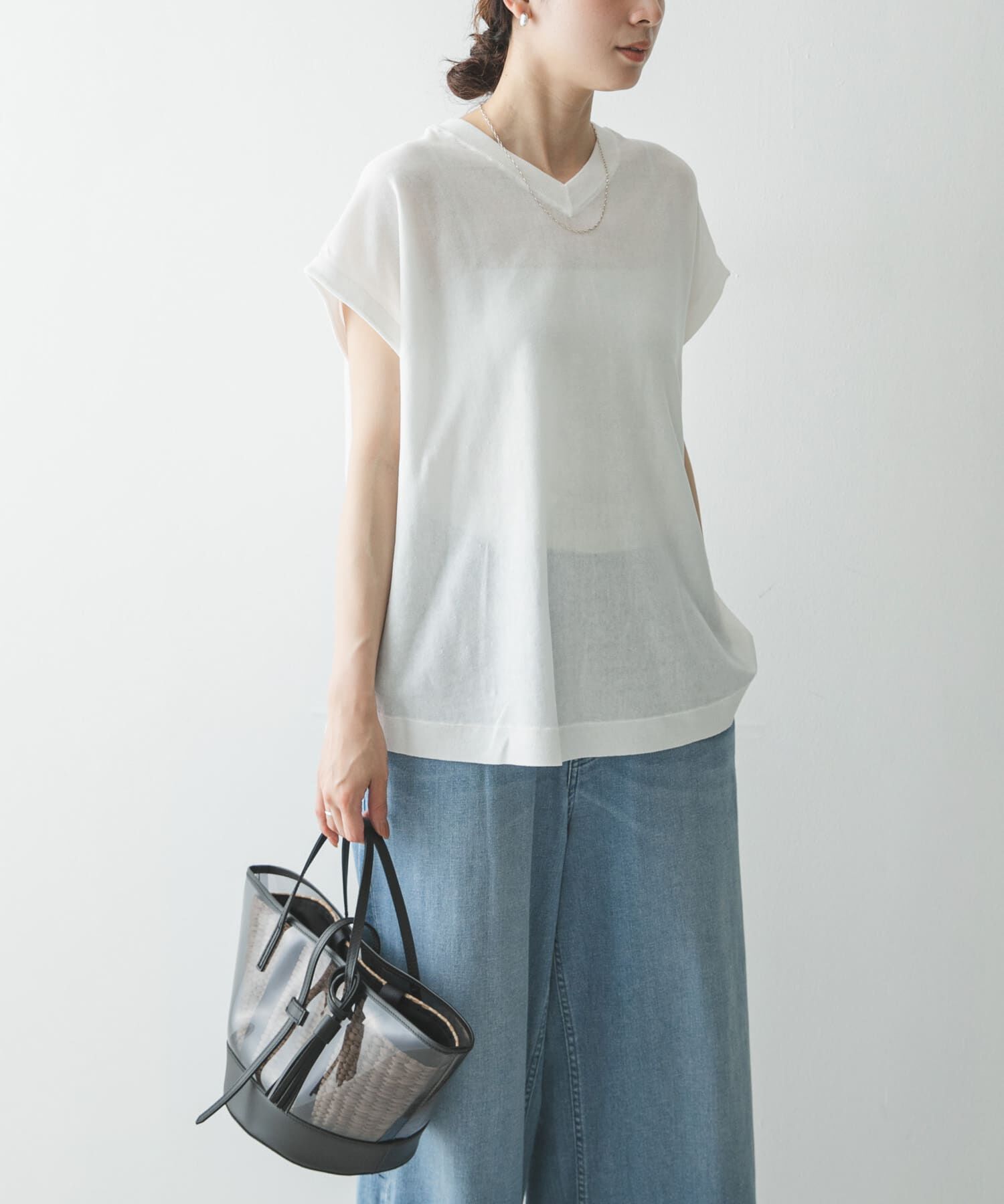 URBAN RESEARCH「『UVカット』2WAYフレンチスリーブニット」|ニット・セーター|