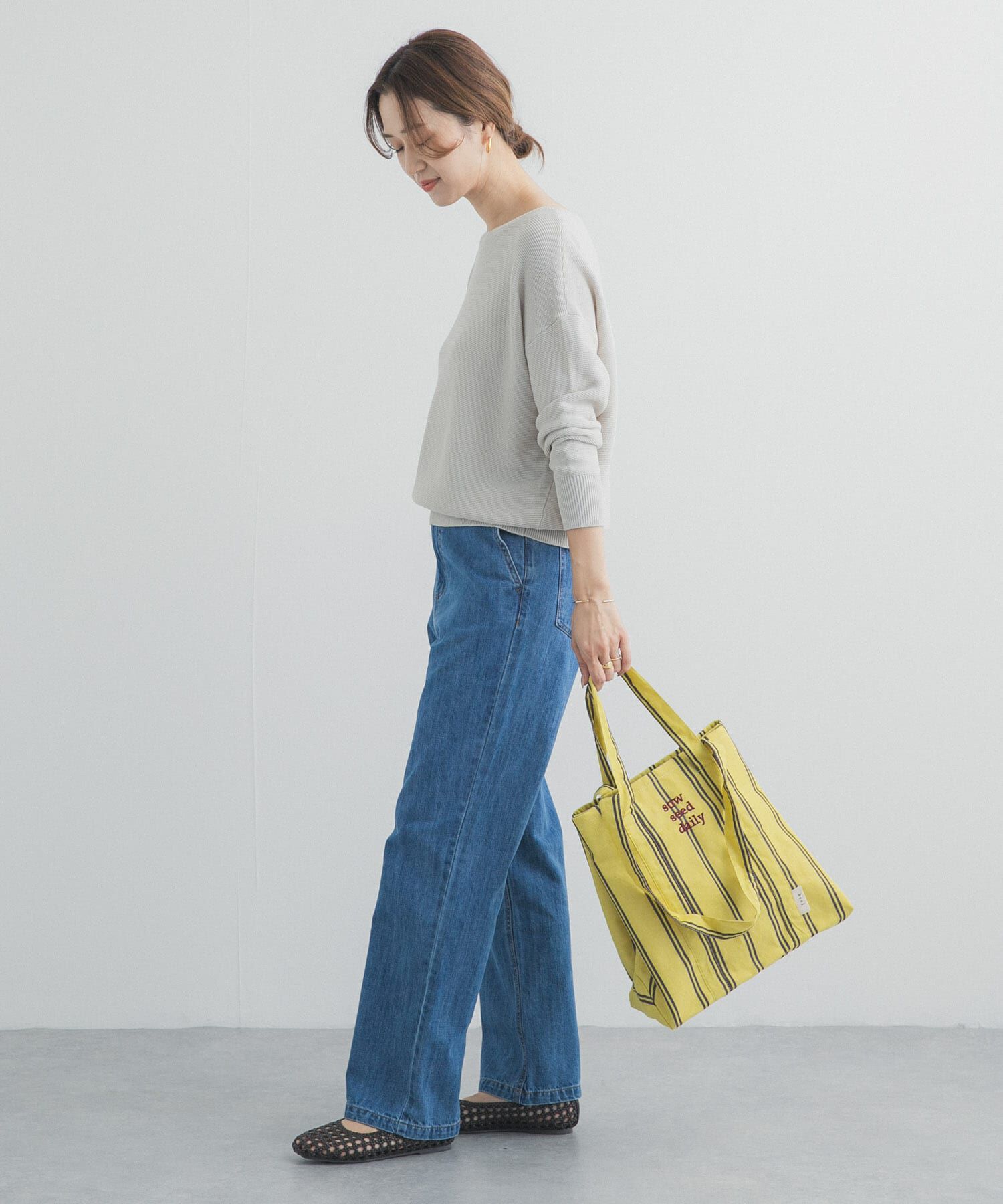 URBAN RESEARCH DOORS「コットンボートネックガーターKNIT」|ニット・セーター|