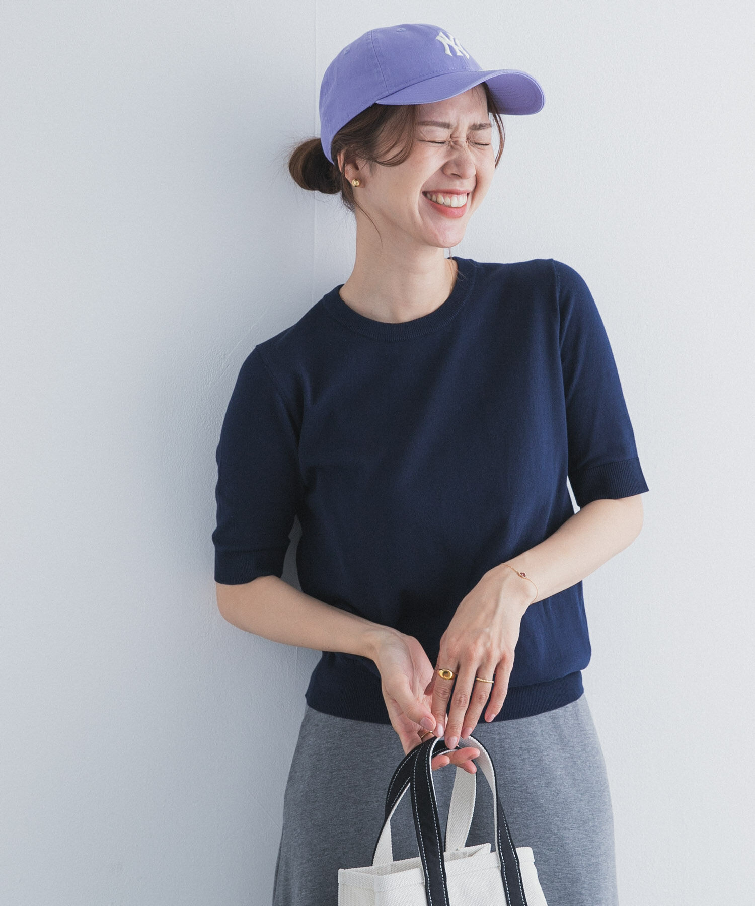 URBAN RESEARCH DOORS「『UR TECH ひやサラクール』コットンハーフスリーブKNIT」|ニット・セーター|