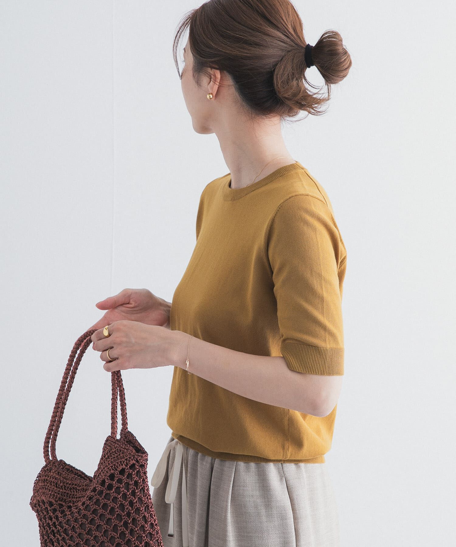 URBAN RESEARCH DOORS「『UR TECH ひやサラクール』コットンハーフスリーブKNIT」|ニット・セーター|