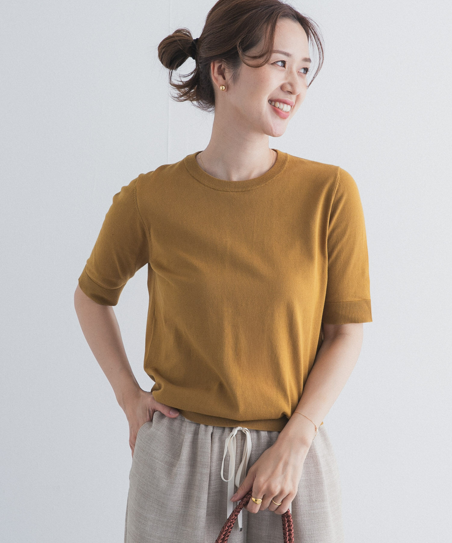 URBAN RESEARCH DOORS「『UR TECH ひやサラクール』コットンハーフスリーブKNIT」|ニット・セーター|