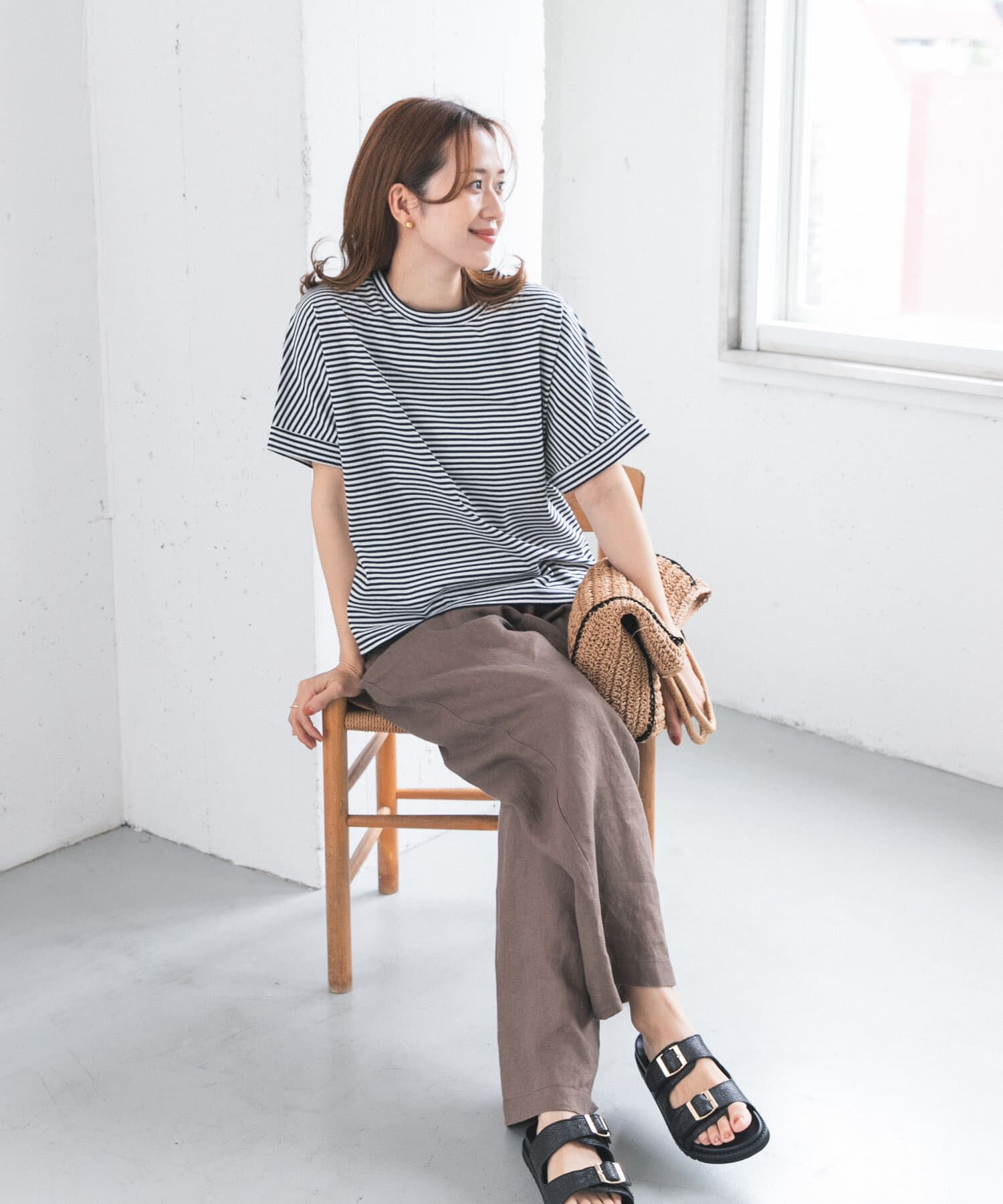 URBAN RESEARCH DOORS「『UR TECH』コットンロールスリーブプルオーバー」|Tシャツ・カットソー|