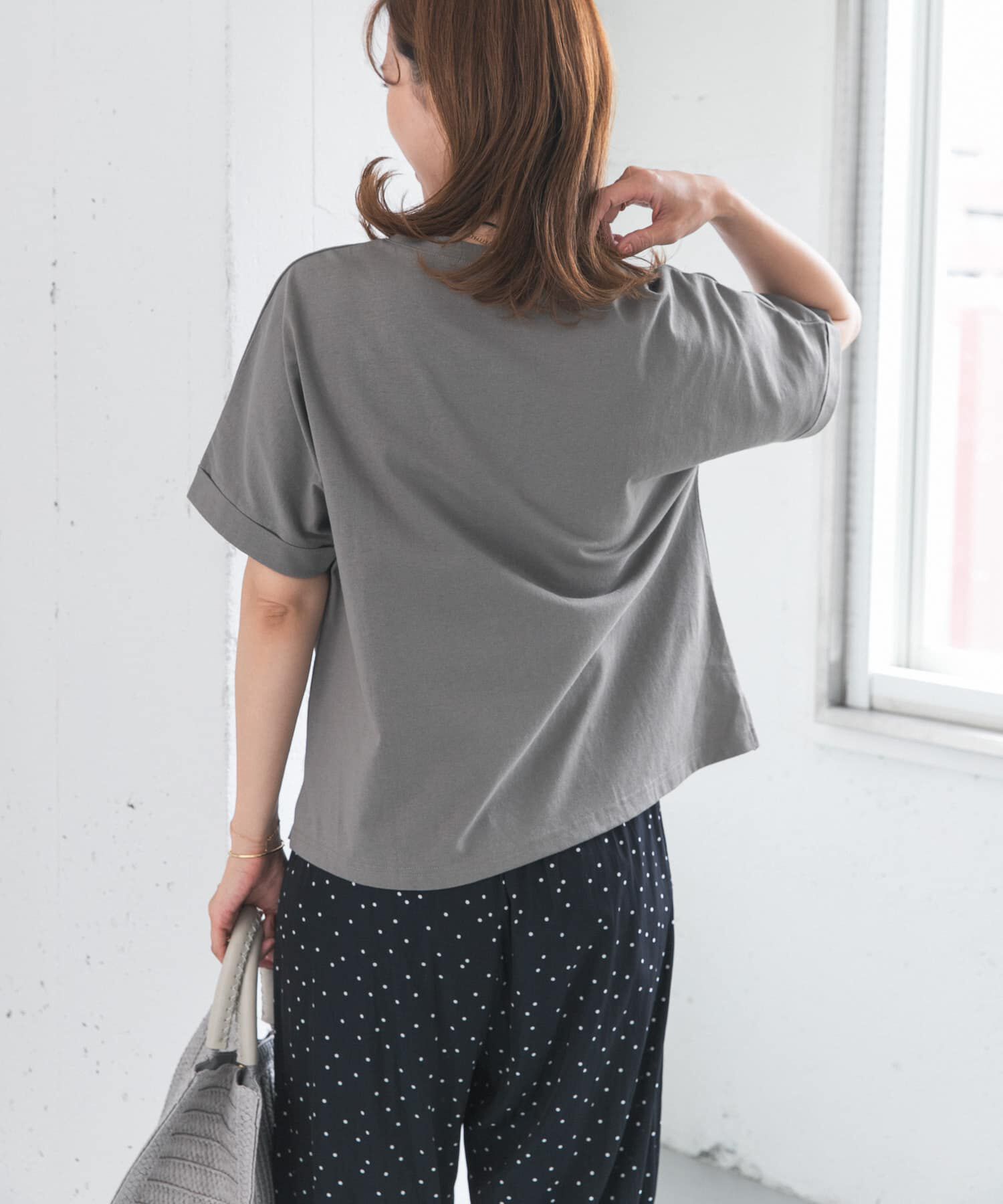 URBAN RESEARCH DOORS「『UR TECH』コットンロールスリーブプルオーバー」|Tシャツ・カットソー|