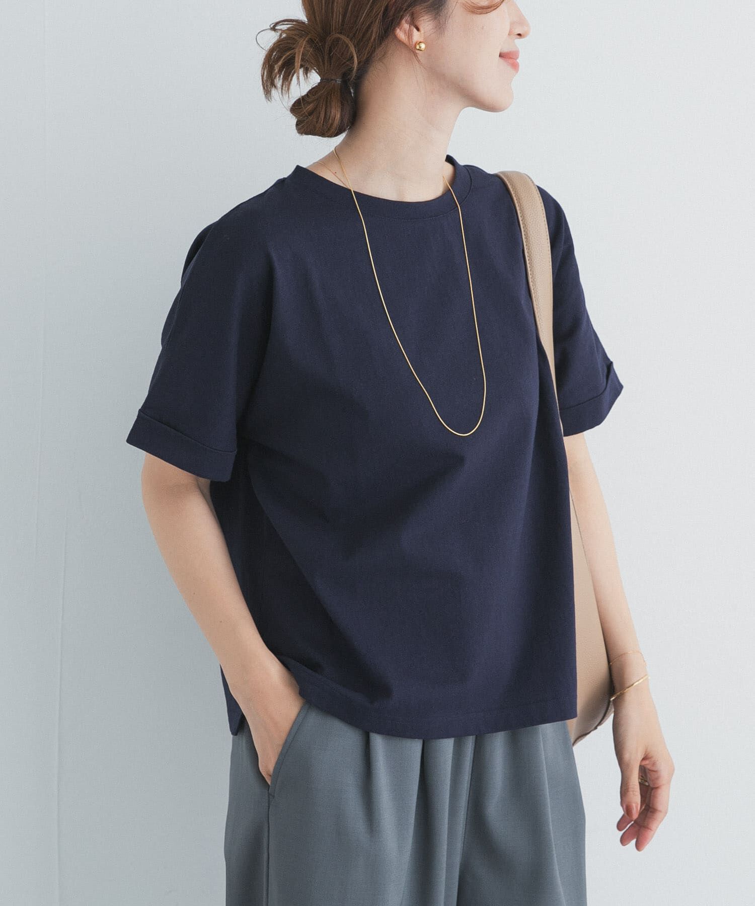 URBAN RESEARCH DOORS「『UR TECH』コットンロールスリーブプルオーバー」|Tシャツ・カットソー|