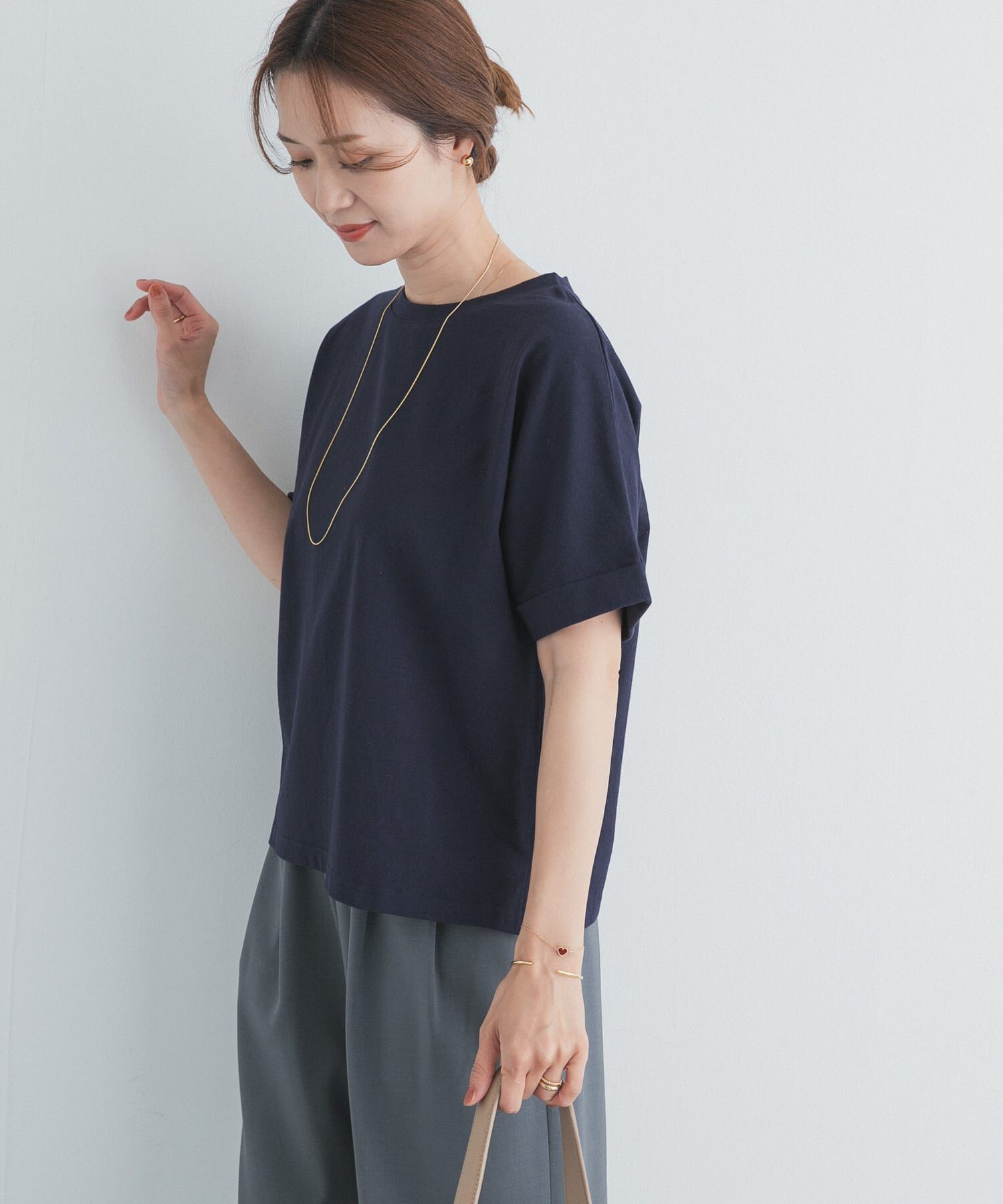 URBAN RESEARCH DOORS「『UR TECH』コットンロールスリーブプルオーバー」|Tシャツ・カットソー|