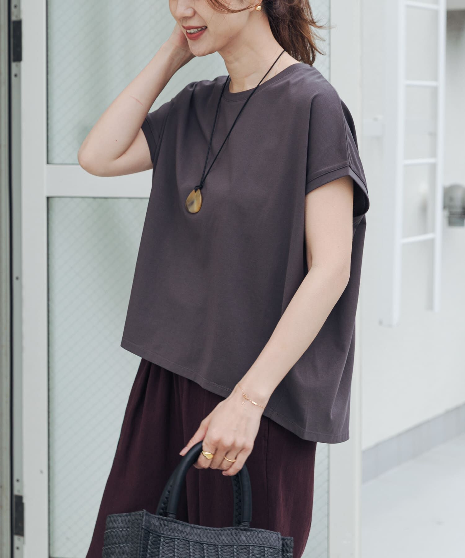 URBAN RESEARCH DOORS「『UR TECH』汗染み防止ドルマンTシャツ」|Tシャツ・カットソー|