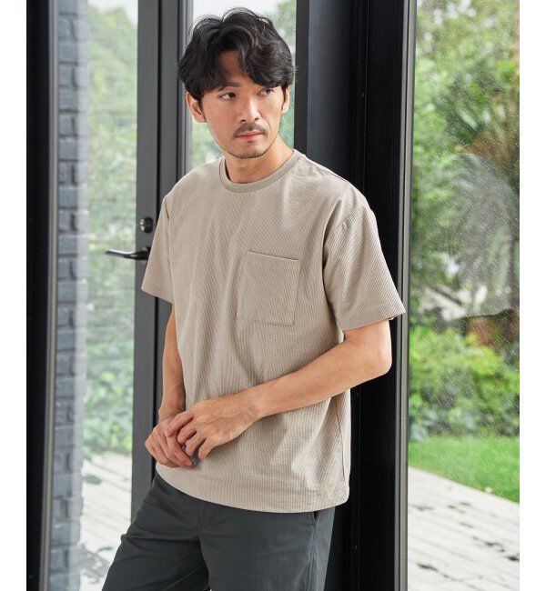 ikka「冷感DRYサッカーポケットTシャツ」|Tシャツ・カットソー|
